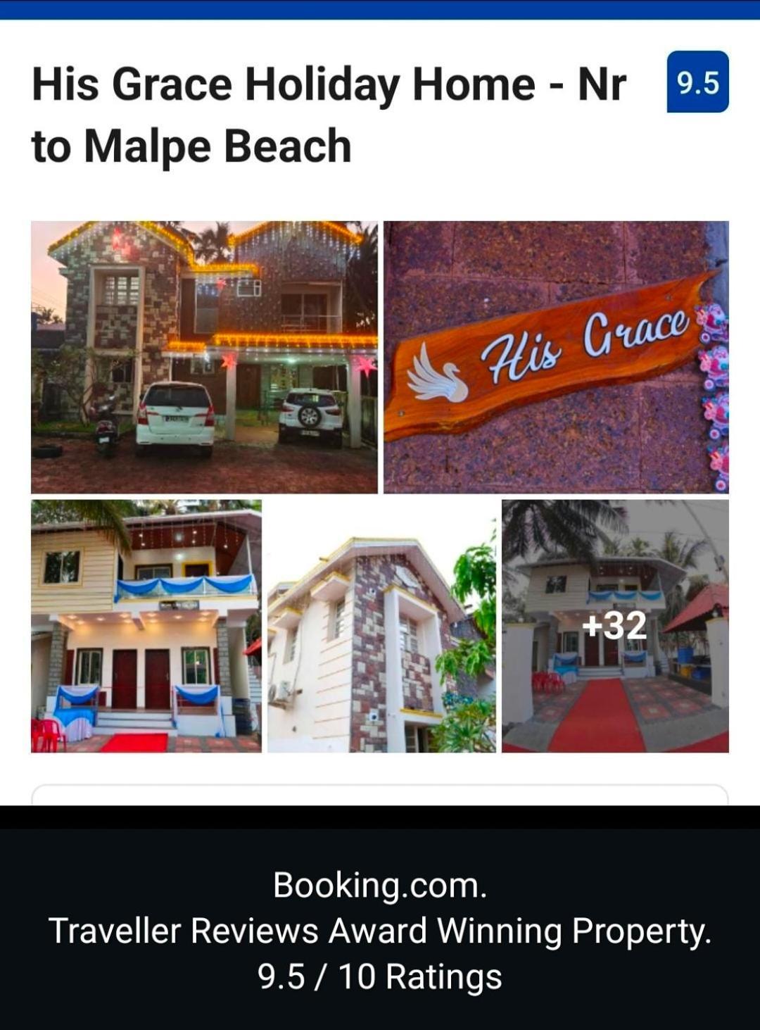 His Grace Holiday Home - Nr To Malpe Beach Udupi Exterior foto